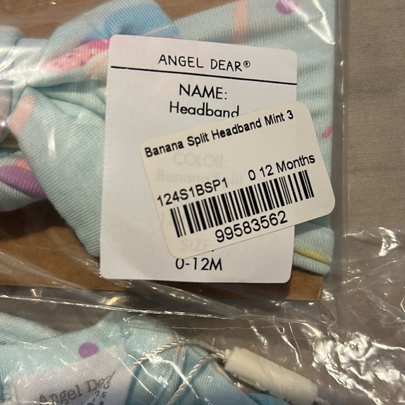 NWT Angel Dear 0-3m Banana Split Knotted Gown & Bow - Picture 6 of 6